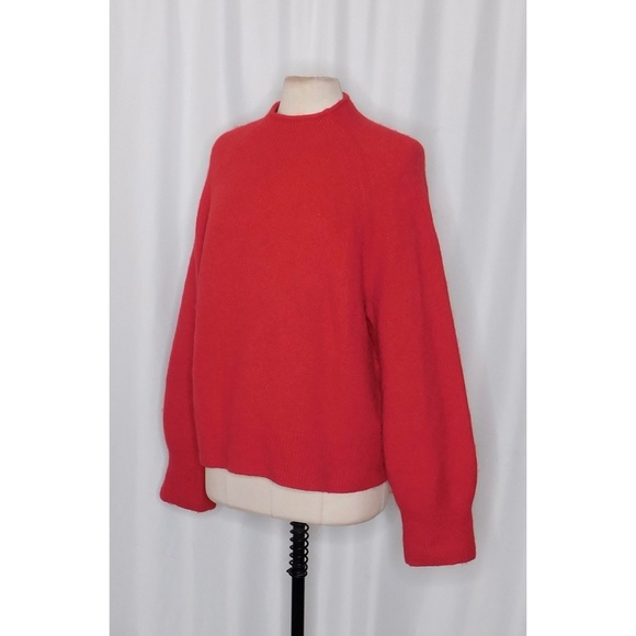 J. CREW Rollneck Sweater Supersoft Yarn Classic Cardinal Red Wool Alpaca X-Large - Picture 7 of 15